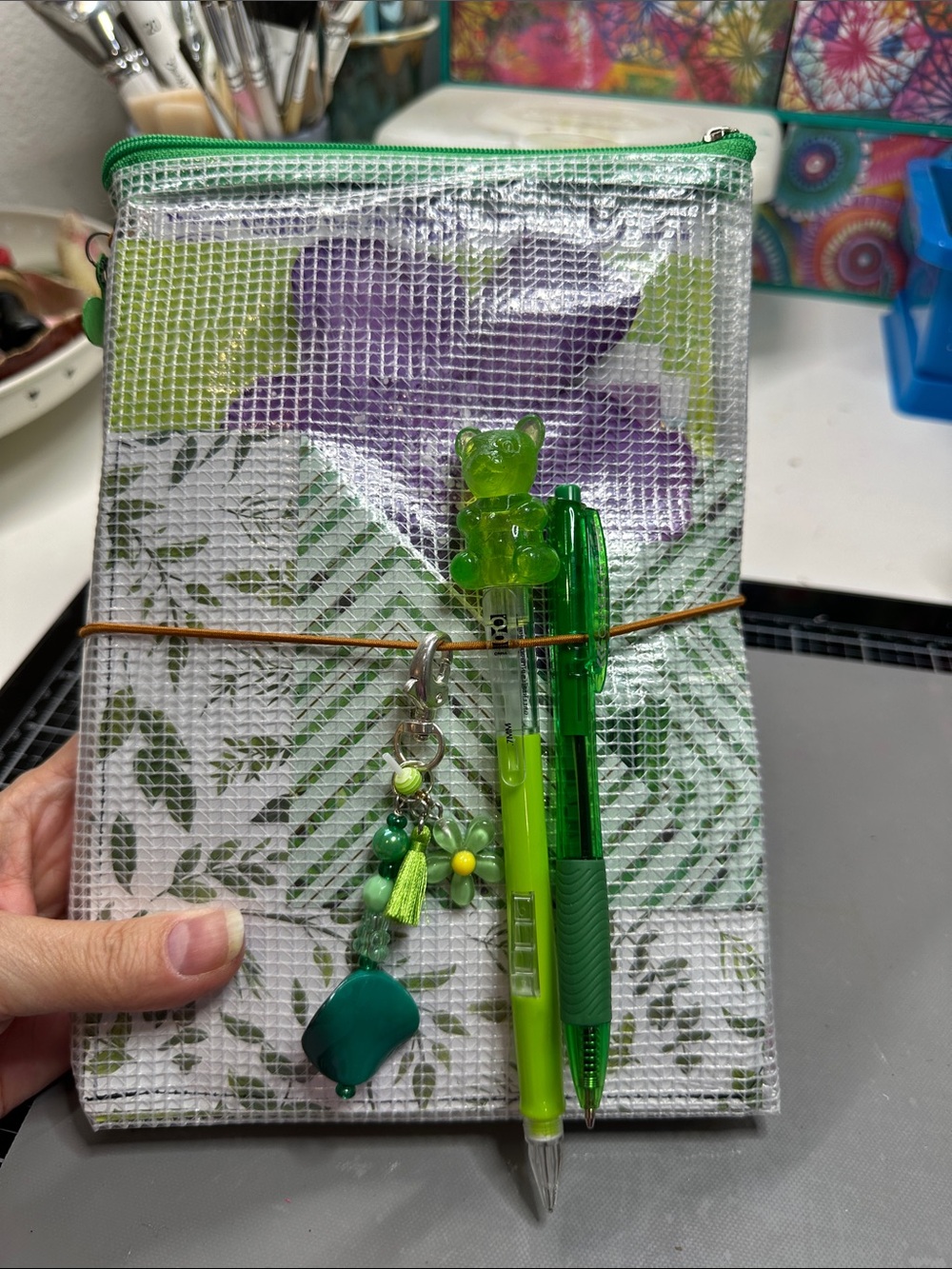 Pouch journal, green